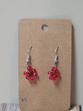 Red Flower Bead Earrings