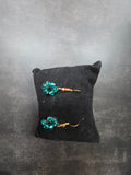 Green Beaded Flower Earrings