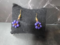 Dark blue flower bead earrings