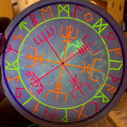 Glowing Rune Plate Under Blacklight