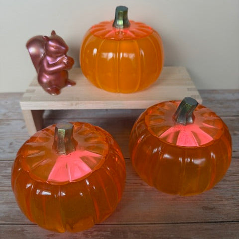 Pumpkin Jars with Tealights Inside