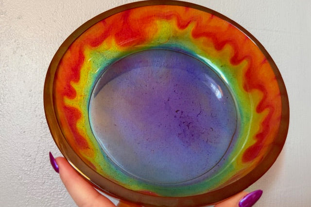 Top and Inside Rainbow Decorative Bowl