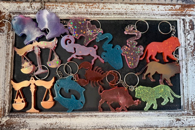 Zodiac Keychains in Resin